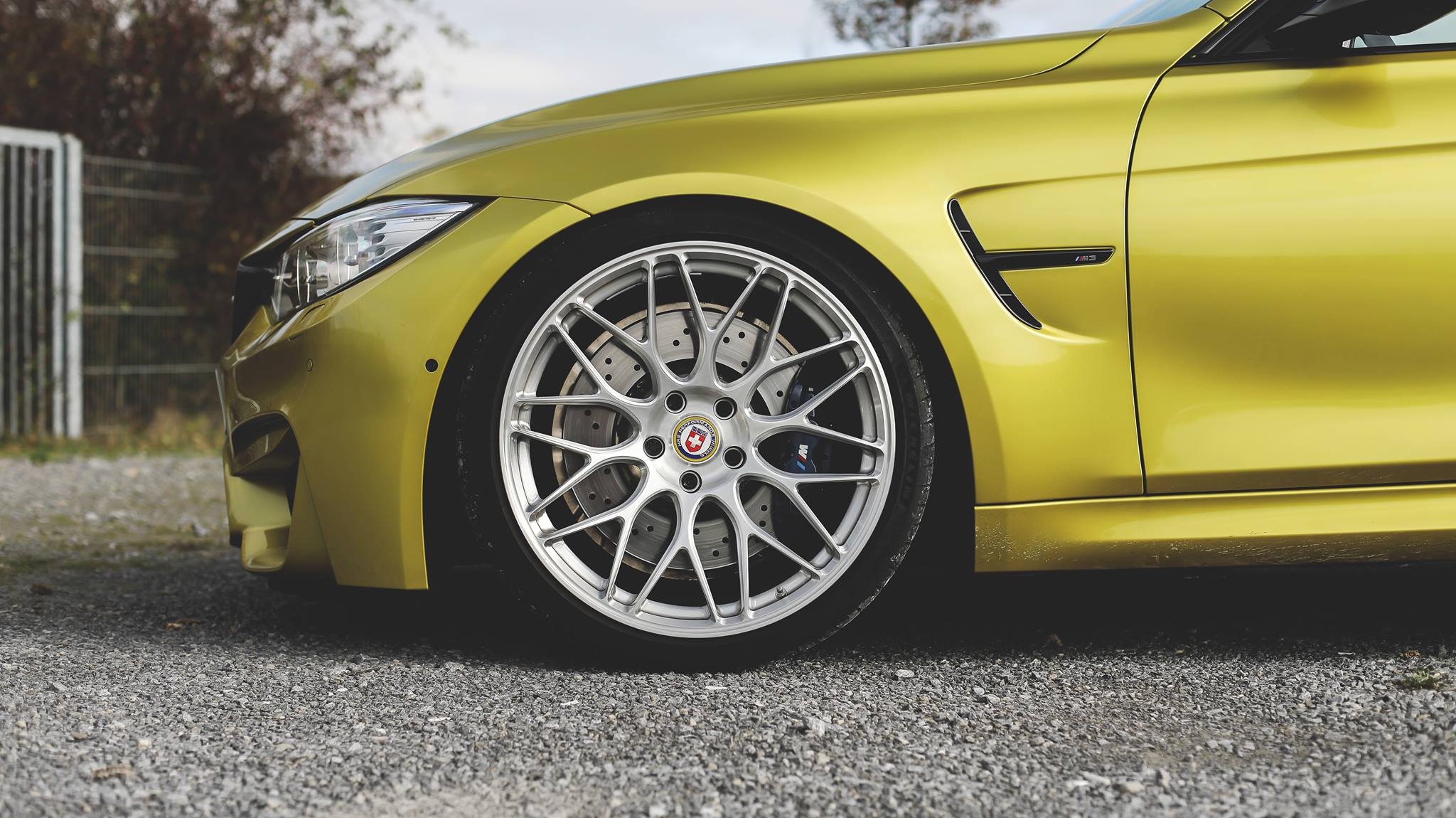 F80 BMW M3 in Austin Yellow and HRE Wheels (5)
